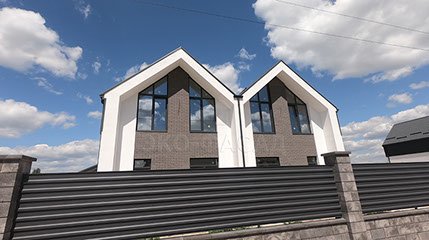 Сіра гнучка цегла на фасаді